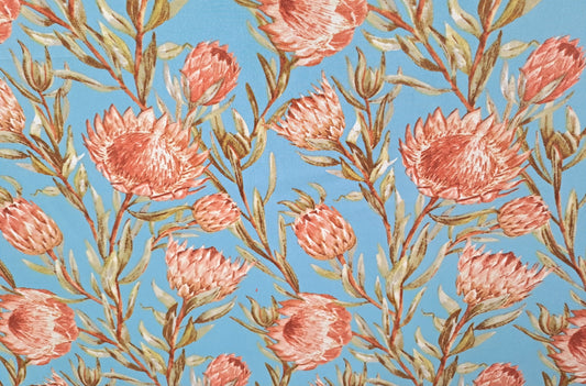 Table Cloth Blue Protea