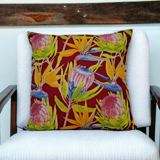 Scatter Cushion Red Strelitzia